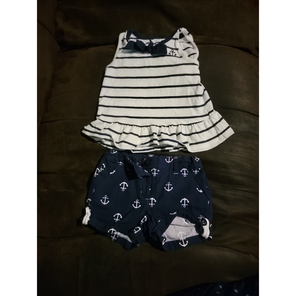 Janie and jack yacht party anchor top and shorts size 2t